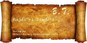 Bajári Timót névjegykártya